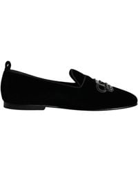 Dolce & Gabbana - Velvet Crystal Crown Loafers Shoes - Lyst