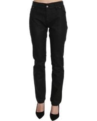 John Galliano - Black Mid Waist Skinny Cotton Casual Denim Jeans - Lyst