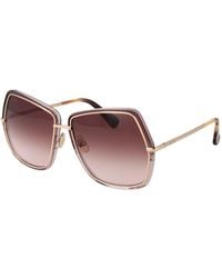 Max Mara - Gold Sunglasses - Lyst