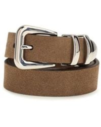 Brunello Cucinelli - Suede Belt Nocciola - Lyst
