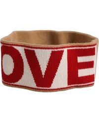 Dolce & Gabbana - Beige Cashmere Knitted Embroidered Head Band One Size Hat - Lyst