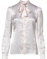 Dolce & Gabbana - White Ascot Collar Long Sleeve Blouse Top - Lyst