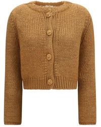 forte_forte - Brown Silk Cardigan - Lyst