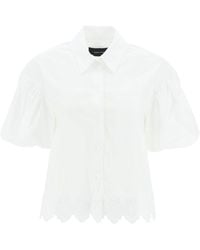 Simone Rocha - Embroidered Cropped Shirt - Lyst