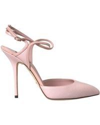 Dolce & Gabbana - Leather Ankle Strap Heels Pumps Shoes - Lyst
