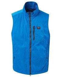 Paul & Shark - Blue Nylon Sleeveless Jacket - Lyst