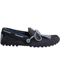 Dolce & Gabbana - Navy Blue Suede Leather Tassel Loafers Shoes - Lyst