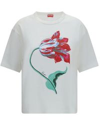 KENZO - White Cotton T - Lyst