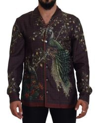 Dolce & Gabbana - Ostrich Silk Satin Casual Shirt - Lyst