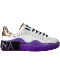 Dolce & Gabbana - Leather Portofino Low Top Sneakers Shoes - Lyst
