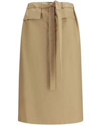 Fabiana Filippi - Beige Cotton Midi Skirt - Lyst