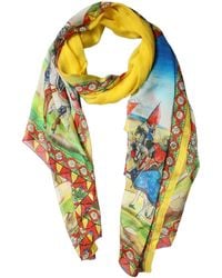 Dolce & Gabbana - Multicolor Silk Printed Shawl Stole Scarf - Lyst