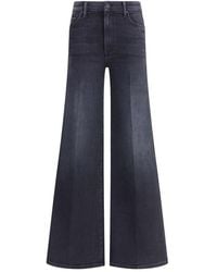 Mother - Mother Wide Leg Stretch Cotton Jeans - Lyst