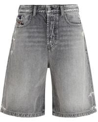 DIESEL - Gray Cotton Bermuda Shorts - Lyst
