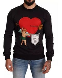 Dolce & Gabbana - Black Cupid Print Hoodie Sweatshirt Sweater - Lyst