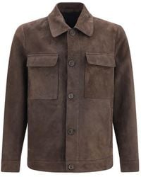 Salvatore Santoro - Brown Leather Leather Jacket - Lyst