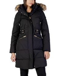 Guess - Black Polyester Coat - Lyst