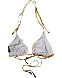 Dolce & Gabbana - Multicolor Floral Halter Beachwear Bikini Top - Lyst