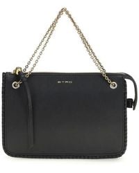 Etro - Black Calf Leather Bos Taurus Clutch Bag - Lyst