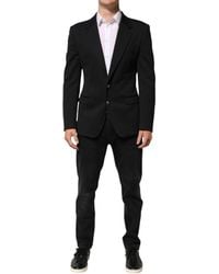 Dolce & Gabbana - Dark Blue Cotton Men Jacket Coat Blazer Suit - Lyst