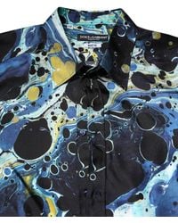Dolce & Gabbana - Blue Marble Print Martini Dress Formal Shirt - Lyst
