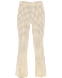 Ganni - Flared Pants With Gingham Motif - Lyst