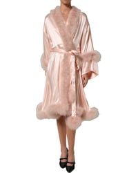 Dolce & Gabbana - Light Silk Turkey Feather Wrap Midi Dress - Lyst