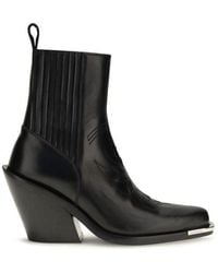 Rabanne - Black Calf Leather Bos Taurus Ankle Boots - Lyst