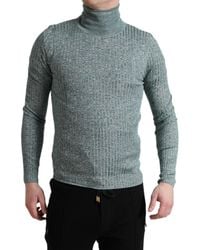 Dolce & Gabbana - Polyester Turtleneck Pullover Sweater - Lyst