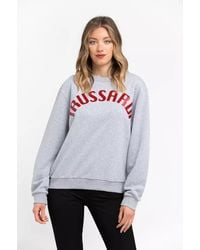 Trussardi - E Melange Grey Print Red Sweater - Lyst