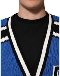 Dolce & Gabbana - Cotton Logo Patch Ribbed Knit Cardigan Sweater Clothing - Lyst