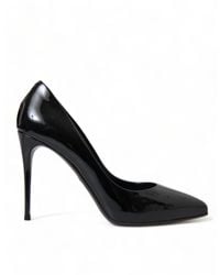 Dolce & Gabbana - Black Patent Leather Pumps Heels Shoes - Lyst