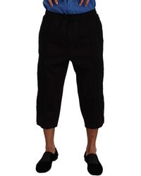 Dolce & Gabbana - Black Cotton Torero Cropped Short Trouser Pants - Lyst