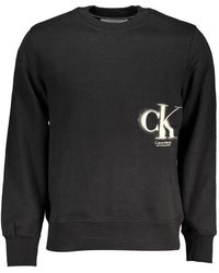 Calvin Klein - Nero Cotton Men Sweatshirt - Lyst