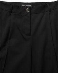 Dolce & Gabbana - High Waist Straight Dress Trouser Pants Virgin Wool Silk Elastane - Lyst