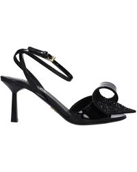 Prada - Black Leather Sandal - Lyst
