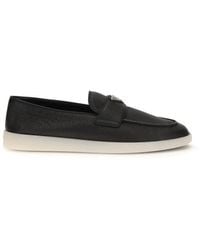 Prada - Black Calf Leather Bos Taurus Slip - Lyst