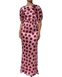Dolce & Gabbana - Dot Silk Dress - Lyst