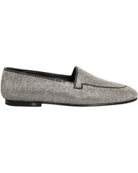 Dolce & Gabbana - Silver Crystal Embellished Men Loafers Shoes - Lyst