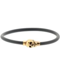 Alexander McQueen - Rubber Cord Skull Bracelet - Lyst