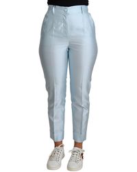 Dolce & Gabbana - Silk Cropped Tapered Trouser Pants - Lyst