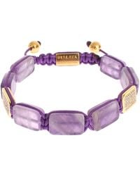 Nialaya - Cz Amethyst 18k Gold 925 Bracelet - Lyst