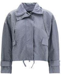 Pinko - Light Blue Polyester Shell Jacket - Lyst