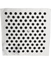 Dolce & Gabbana - White Black Polka Dot Square Foulard Scarf - Lyst