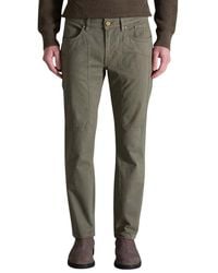 Jeckerson - Green Cotton Skinny Pants - Lyst