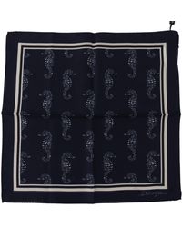 Dolce & Gabbana - Seahorse Dg Printed Square Handkerchief Scarf - Lyst