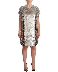 MSGM - Elegant Sequined Boat Neck Mini Dress - Lyst