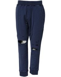 DSquared² - Blue Cotton Mid Waisted Jogger Pants - Lyst