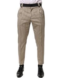 Dolce & Gabbana - Striped Button Closure Pants - Lyst