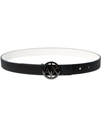 ARMANI EXCHANGE - Black Polyester Thin Belt - Lyst